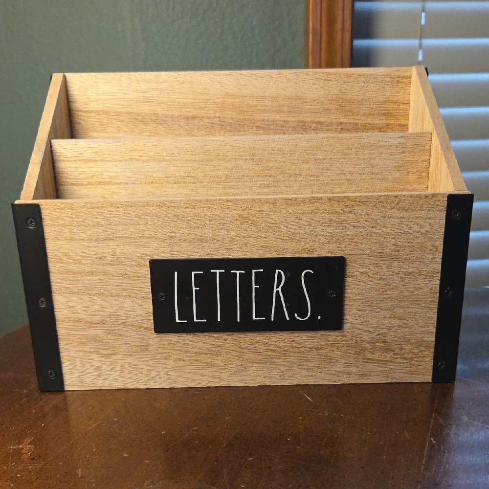 Rae Dunn Wooden Letter Organizer - Natural and Black